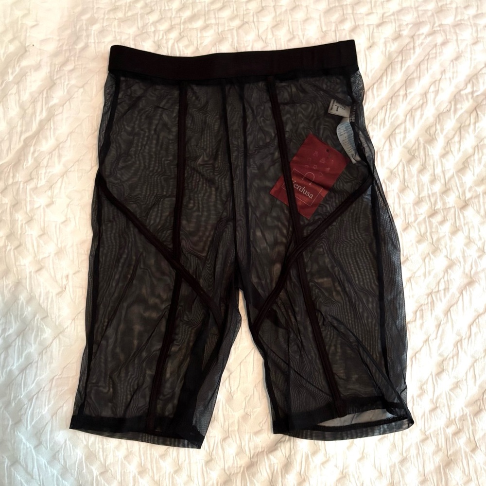 Black Mesh Bike Shorts